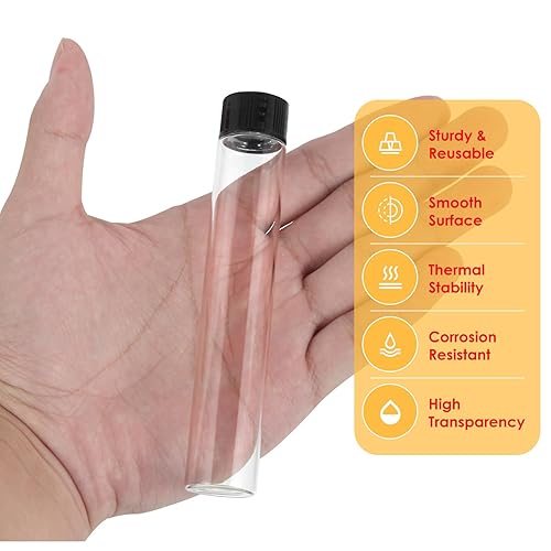 Miniatura 4 de Viales de vidrio transparente de 1.0 fl oz con tapas de rosca y tapones de plástico, frasco pequeño de muestra líquida, tubos de ensayo, vial a