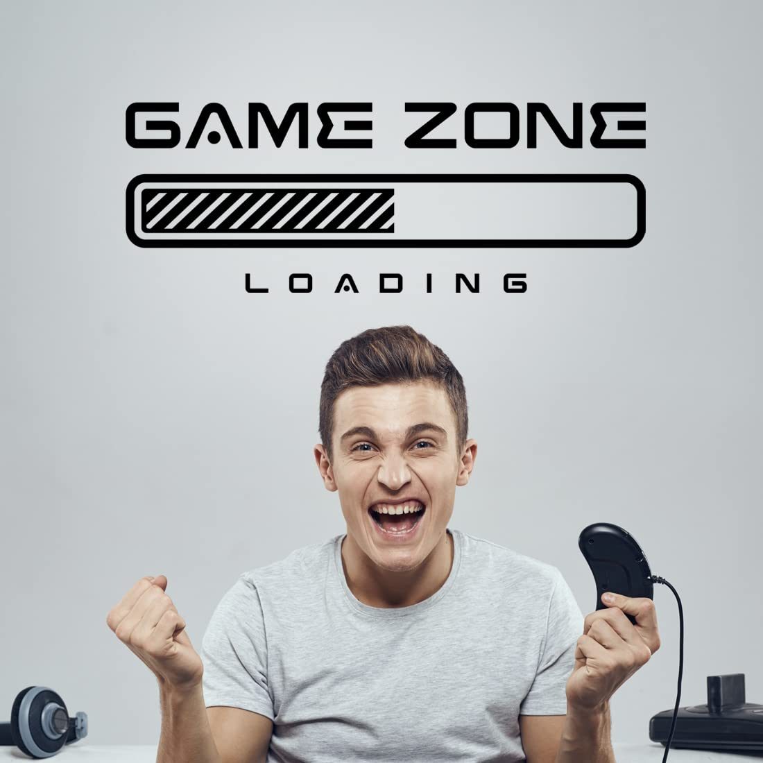 Gamer Zone Loading Wall Stickers Boys Kids Room Decoration Sticker Gaming Poster Decal Vinyl Mural Teenage Stencils Quote