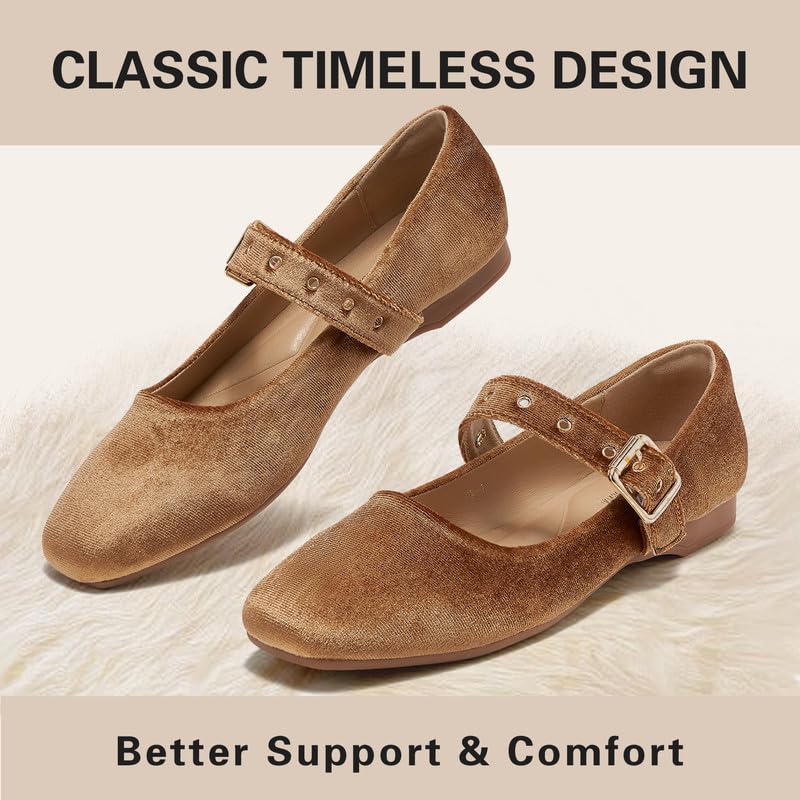 Mary Jane Shoes Women Ballet Flats with Strap Buckle Closed Toe MaryJanes Shoes Ballerina Flats for Women Dressy Comfortable3