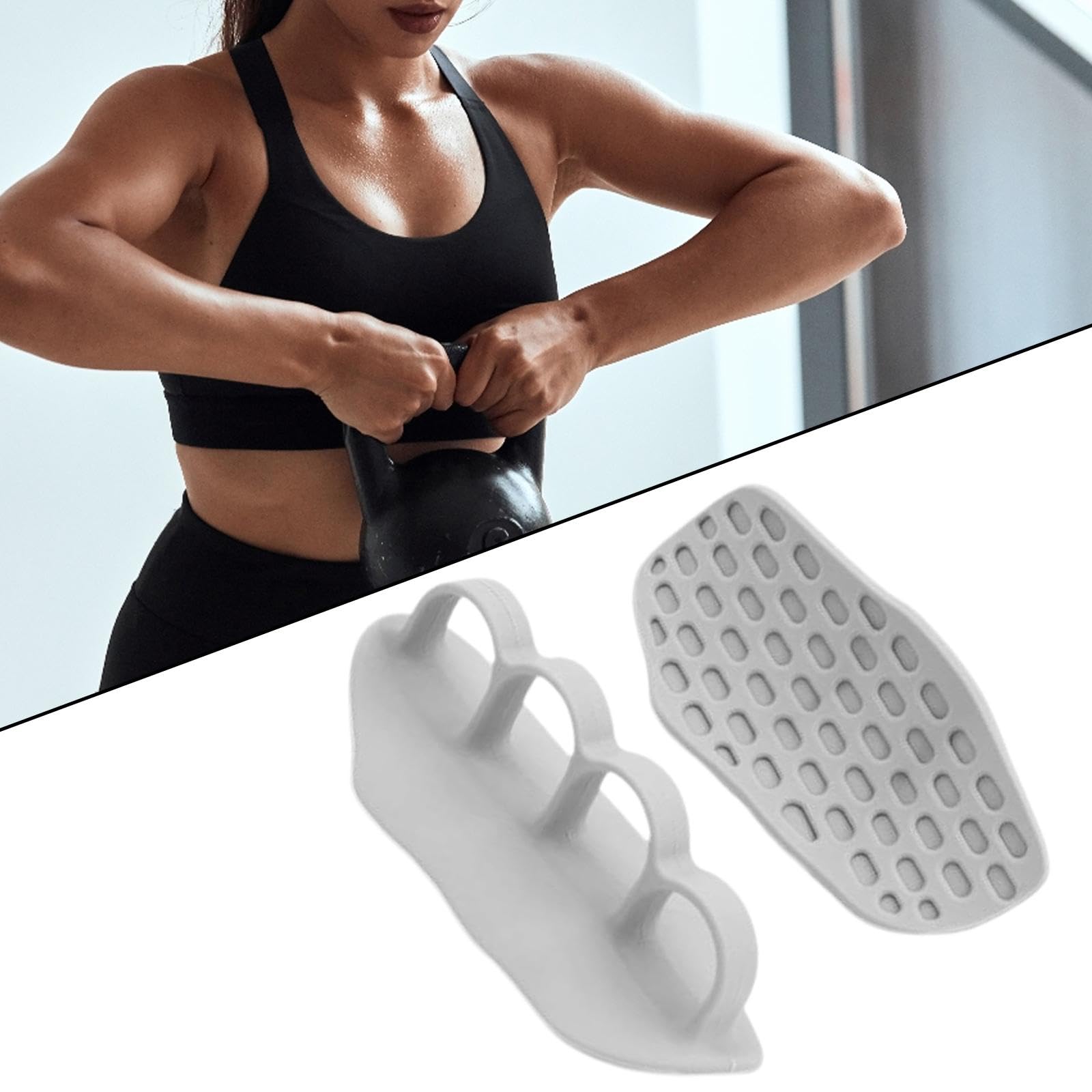 QSTDGVPW 1 Pair Weight Lifting Grips Barbell Bar Pads Hand Protection Gym Hand Grips for Calisthenics, Grey