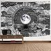 Uspring Moon and Star Tapestry Clouds Tapestries Black Tapestry Psychedelic Mountain Tapestry for Room
