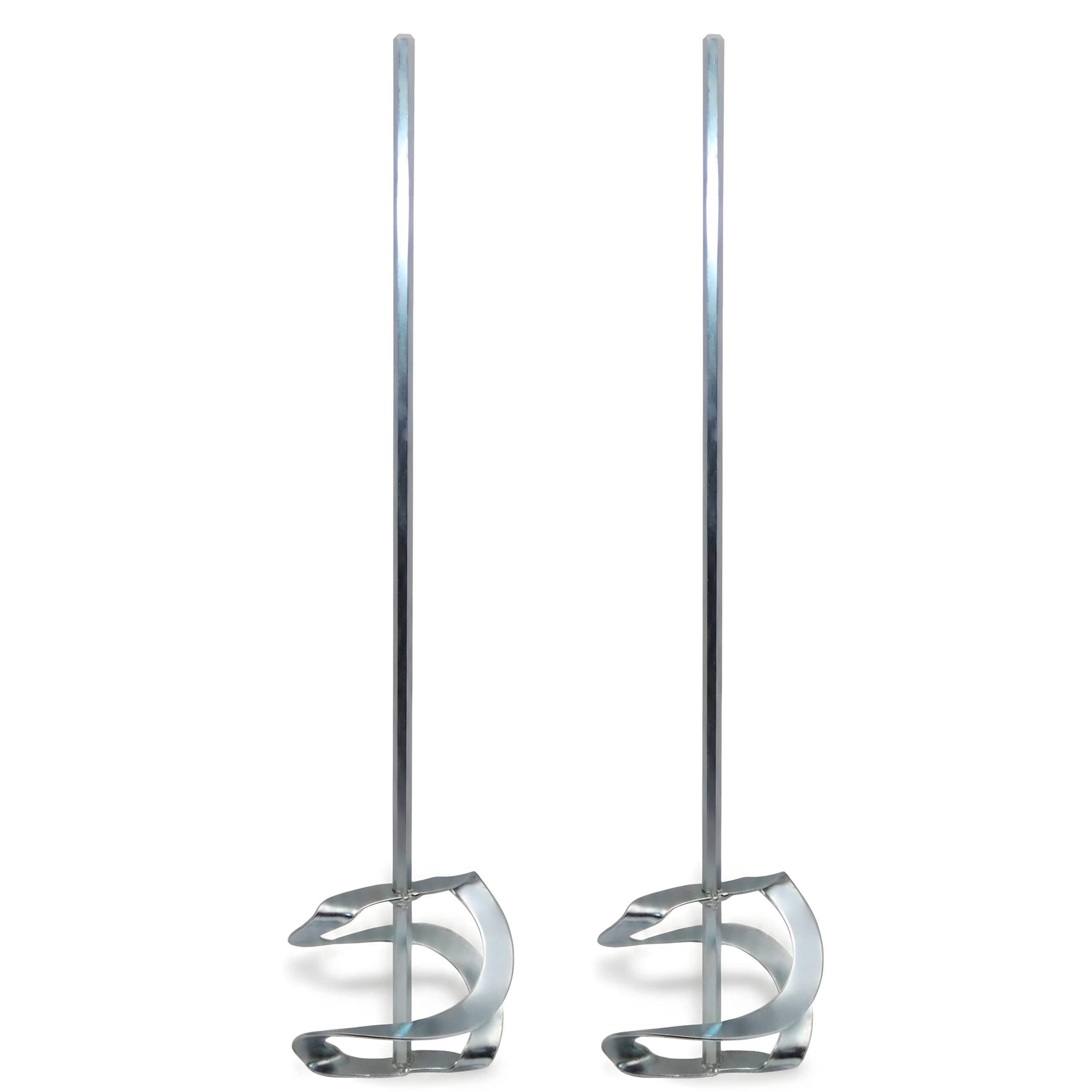 DEWEPRO® Set di 2 Miscelatori a Spirale in Acciaio Galvanizzato Ø110x500 mm – Fruste Miscelatrici Professionali per Malta, Collanti, Resine Epossidiche e Materiali Pastosi