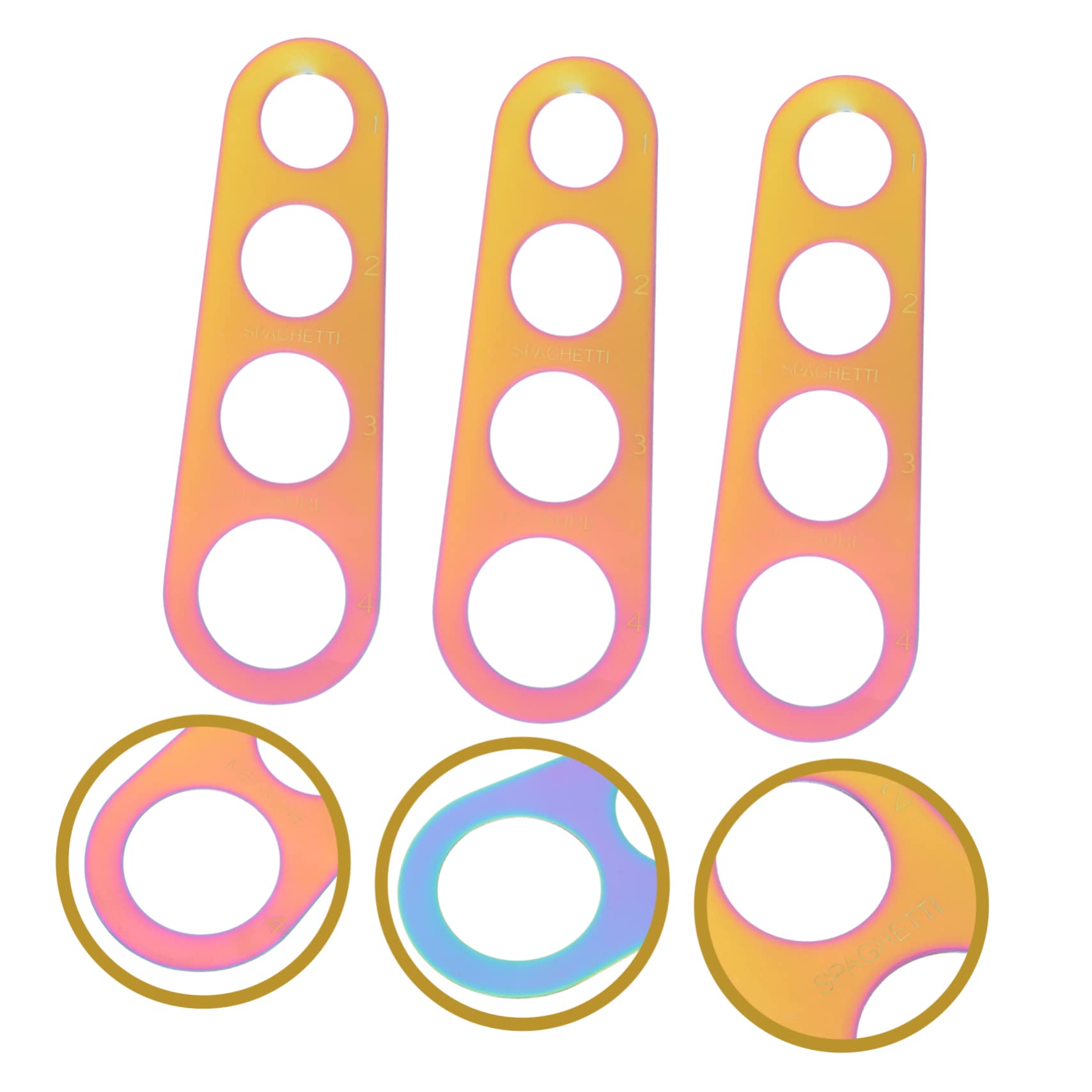 3pcs 4-hole Pasta Ruler Pasta Pasta Noodles Pasta Tools Spaghetti Portion Diameter Spaghetti Serving Size Tool Para Pasta Serving Size Tool Spaghetti Measuring Tool Spaghetti Ruler GRIRIW