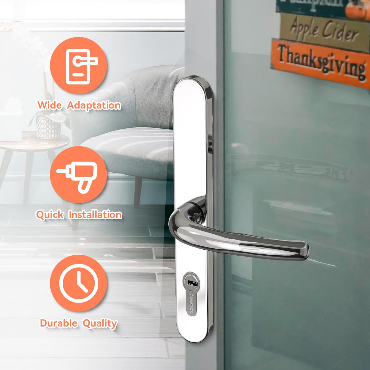 Bwintech UPVC deurklink, wit, 92mm doornmaat, 122mm schroefcentra Bwintech UPVC deurklink, wit, 92mm doornmaat, 122mm schroefcentra