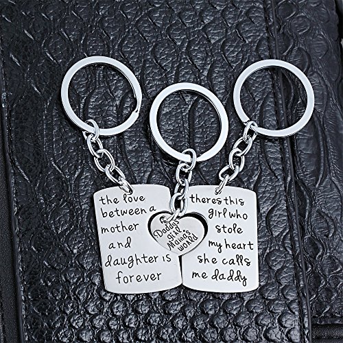 Set di 3 portachiavi con ciondoli con scritte in