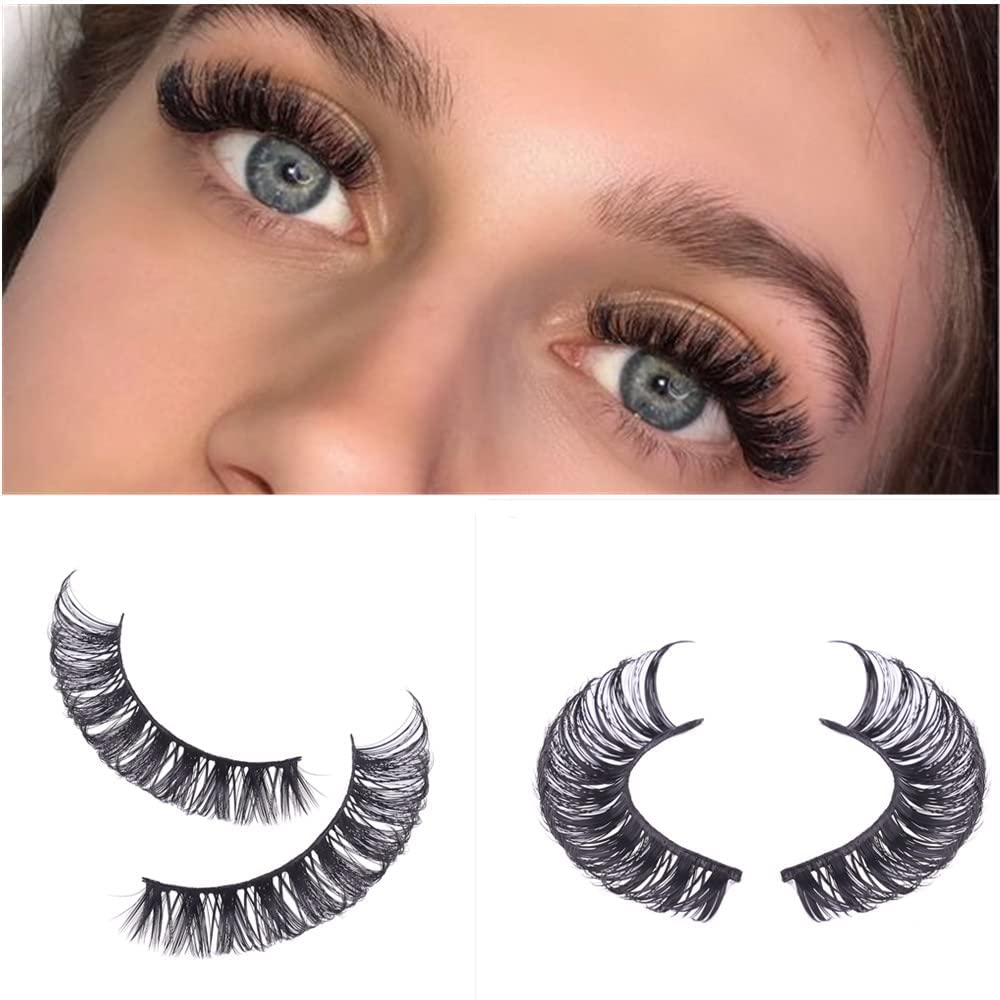 False Eyelashes Russian Strip Lashes Natural Fluffy Wispy D Curly 10 works Reusable Fake Eyelashes Faux Mink Lashes Thick Short Soft Eyes Lash(#01) - Image 4