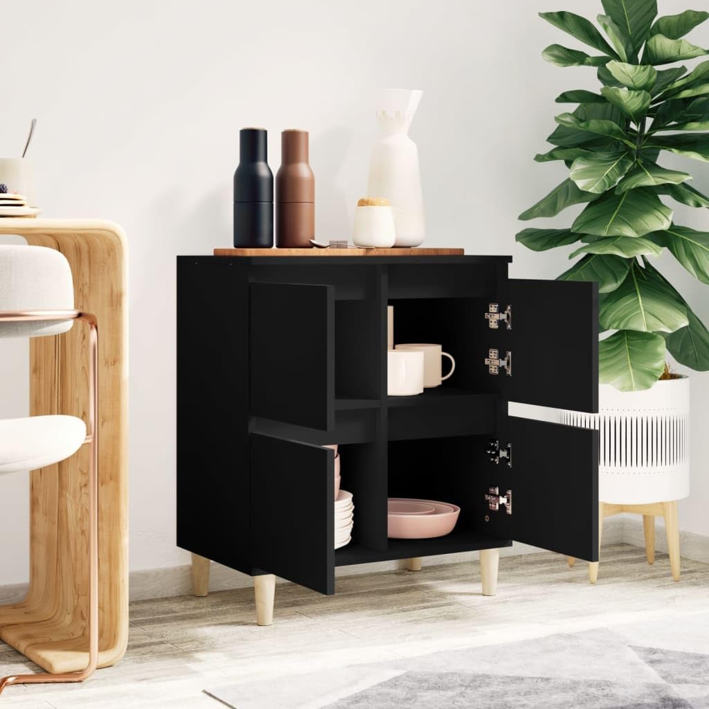 Credenza nera, 60 x 35 x 70 cm, in legno
