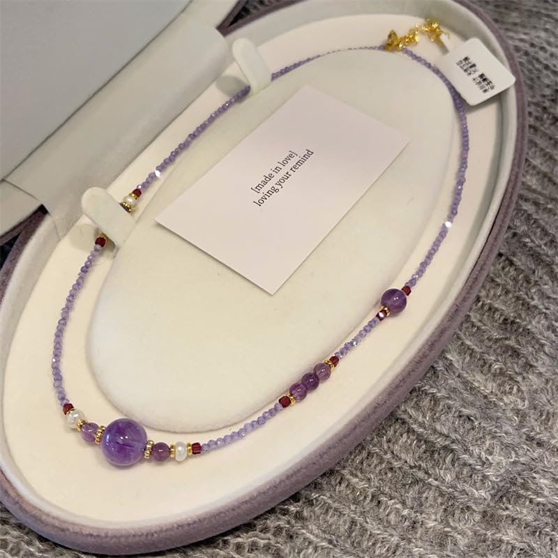 Collier perles d'eau douce améthyste : le cadeau idéal style chinois - 3