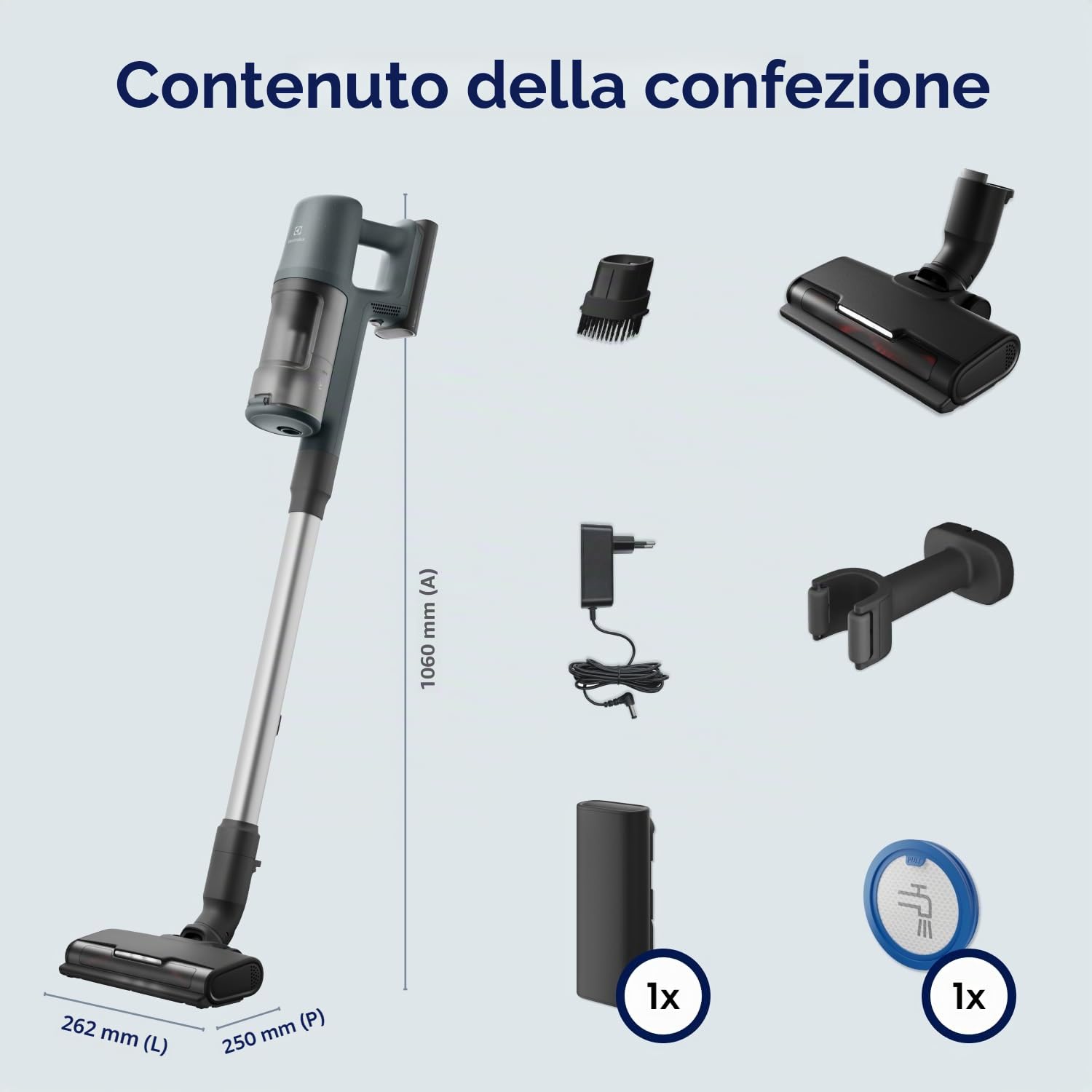 Electrolux Aspirapolvere Senza Filo Serie Clean 600, 40 min di Autonomia, EP61CB21OG, Potente e Portatile, Spazzola Con Rullo Motorizzata, Spazzola Per La Polvere, Lancia con LED, 79 dB, Verde