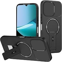 Compatible with Tecno Spark 20 / 20C / Spark Go 2024 / Pop 8,Compatible with Infinix Hot 40i / Smart 8 Magnetic Kickstand 2 in 1TPU+PC Camera Protection Bracket Shockproof Case Black