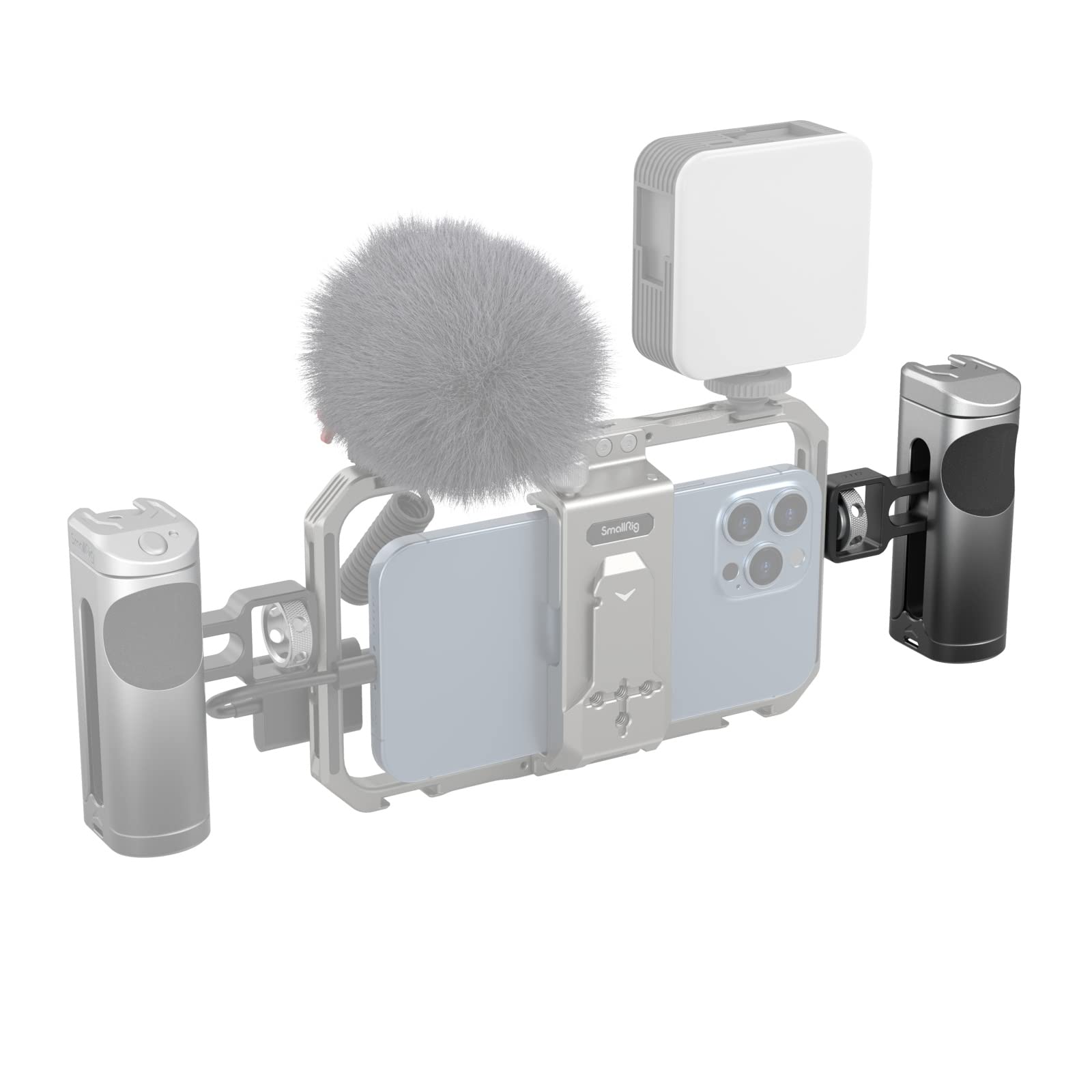 SMALLRIG Uchwyt boczny z rozrusznikiem nagrywania, bezprzewodowy pilot zdalnego sterowania i zimny but, do SMALLRIG Mobile Phone Cage Video Rig z gwintem 1/4"-20-3838