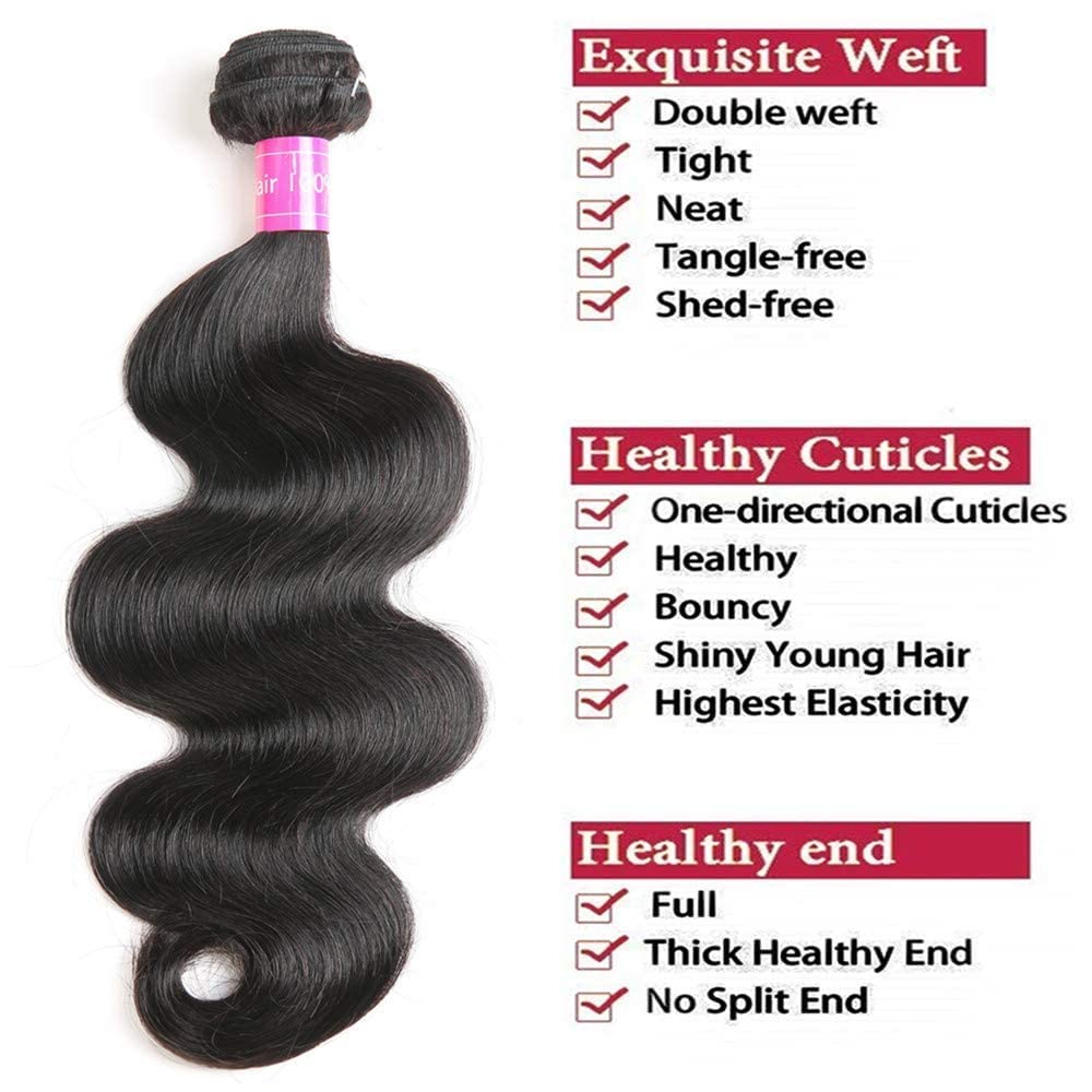 Human Hair Bundles 12A Brazilian Virgin Human Hair Extensions Body Wave Bundles 100g/Bundles Human Hair Bundels 26 Inch