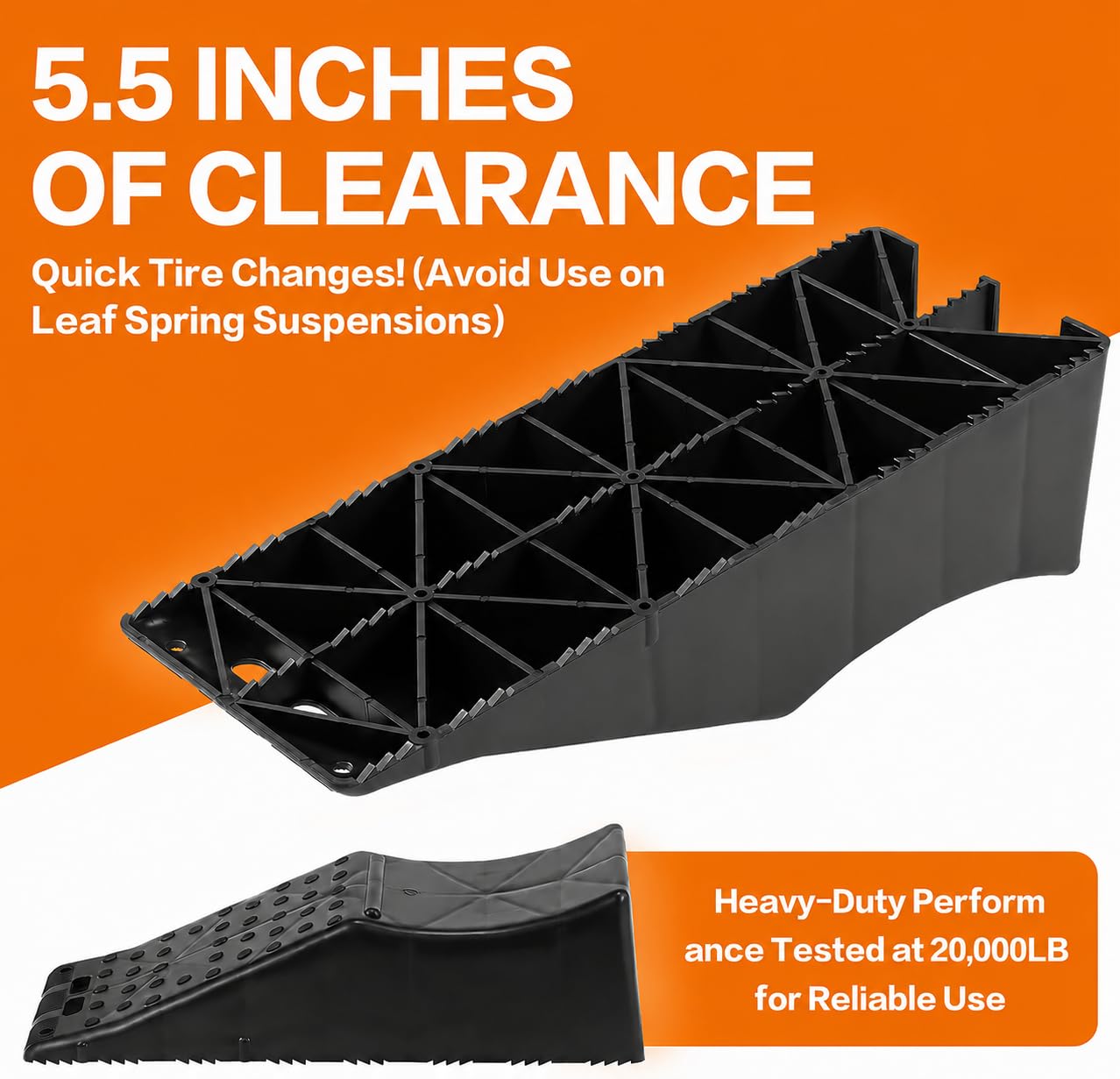 Tandem Wheel Ramp - 20000lb Heavy Duty Tire Changing Aid -3