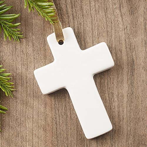 Porcelain Ceramic Cross Ornaments - Pack of 12 Blank...