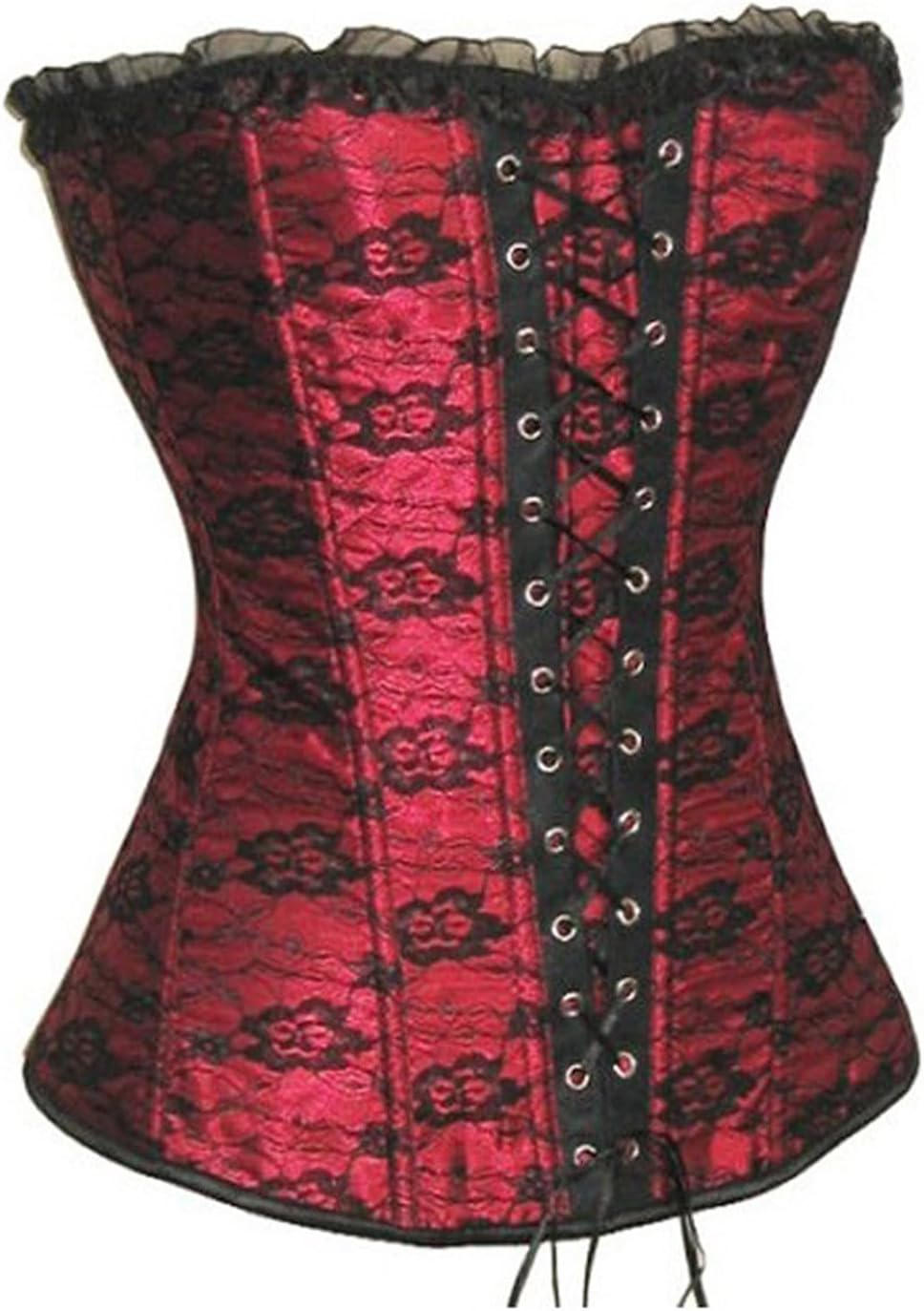 Bustier Corset Steampunk Gothique En Simili Cuir - Noir, Baleiné Acier, Lacets - Taille Petit