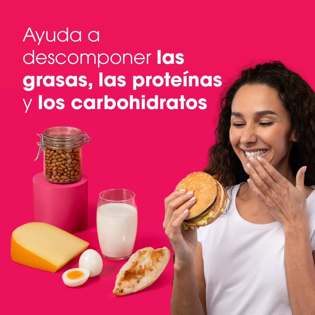 Intoleran Enzymix Enzimas digestivas – 36 cápsulas | Favorece la digestión de grasas, proteínas, carbohidratos y lactosa | Puro, vegano y sin gluten