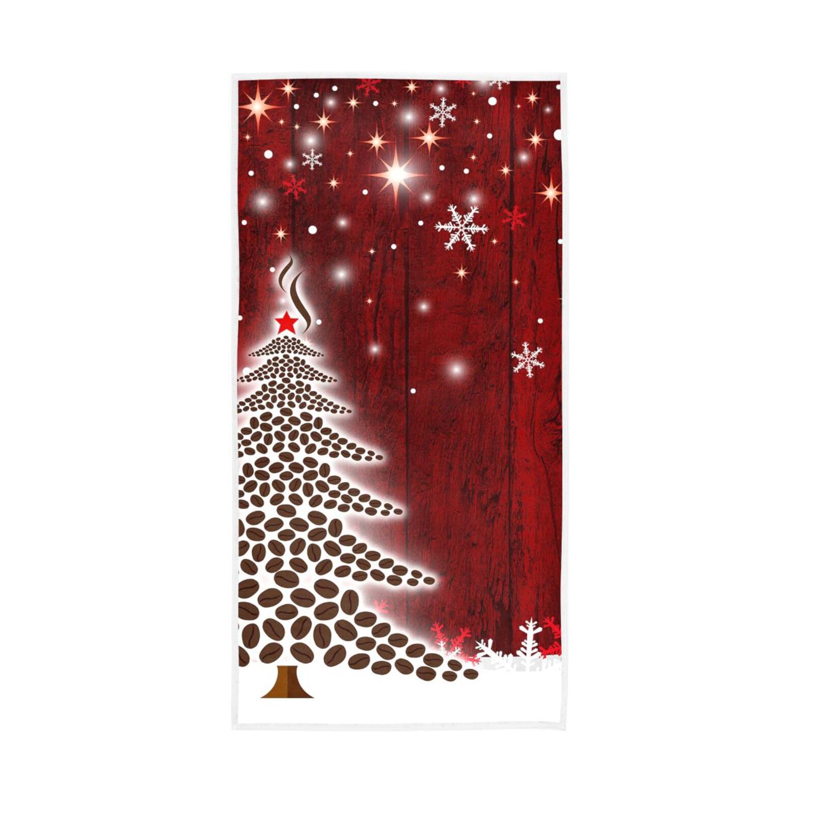 HUYGD Christmas Tree Hands Towel, 15 x 30 Inches Absorbent Hand Towel Spa Hand Towels Soft Hand Towels for Face