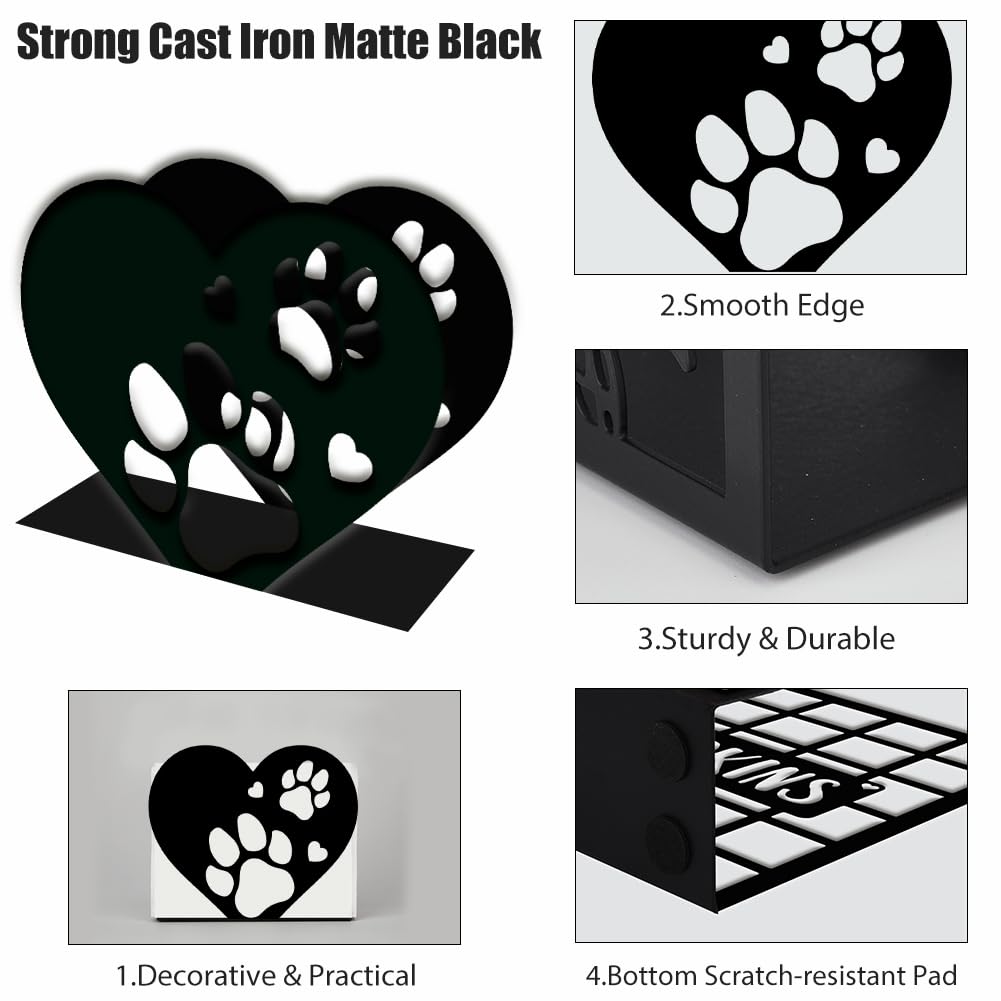 Porte-Serviettes En Forme De Cœur Et Pattes De Chien – Design Mignon Pour Cuisine Ou Table – Acier Inoxydable - 9