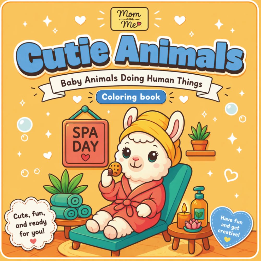 Cutie Animals Coloring Book: Baby Animals Doing Human Things