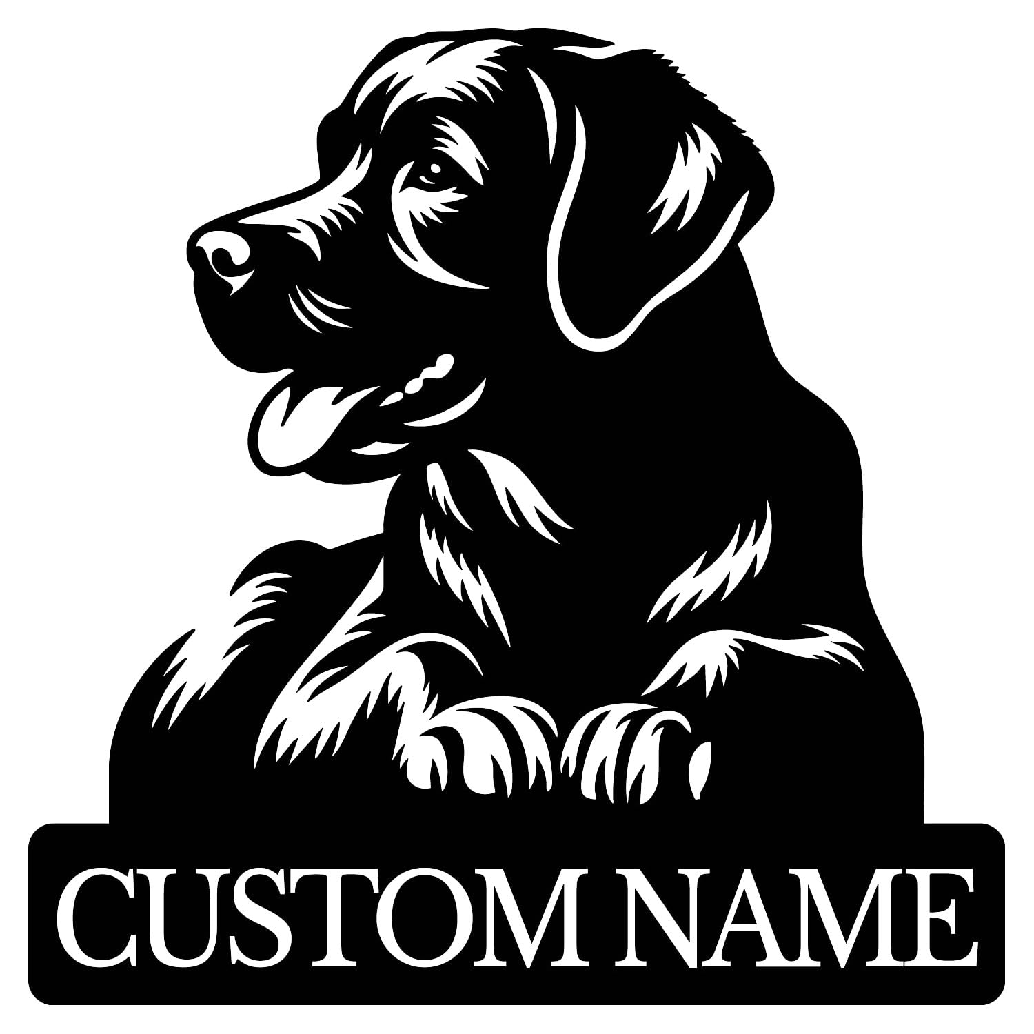 Catannya Personalized Labrador Dog Metal Sign – Custom Labrador Wall Art with Name & EST Year, Indoor Outdoor Dog Plaque for Home Décor, Farmhouse or Garden Pet Memorial Gift (Style-9)