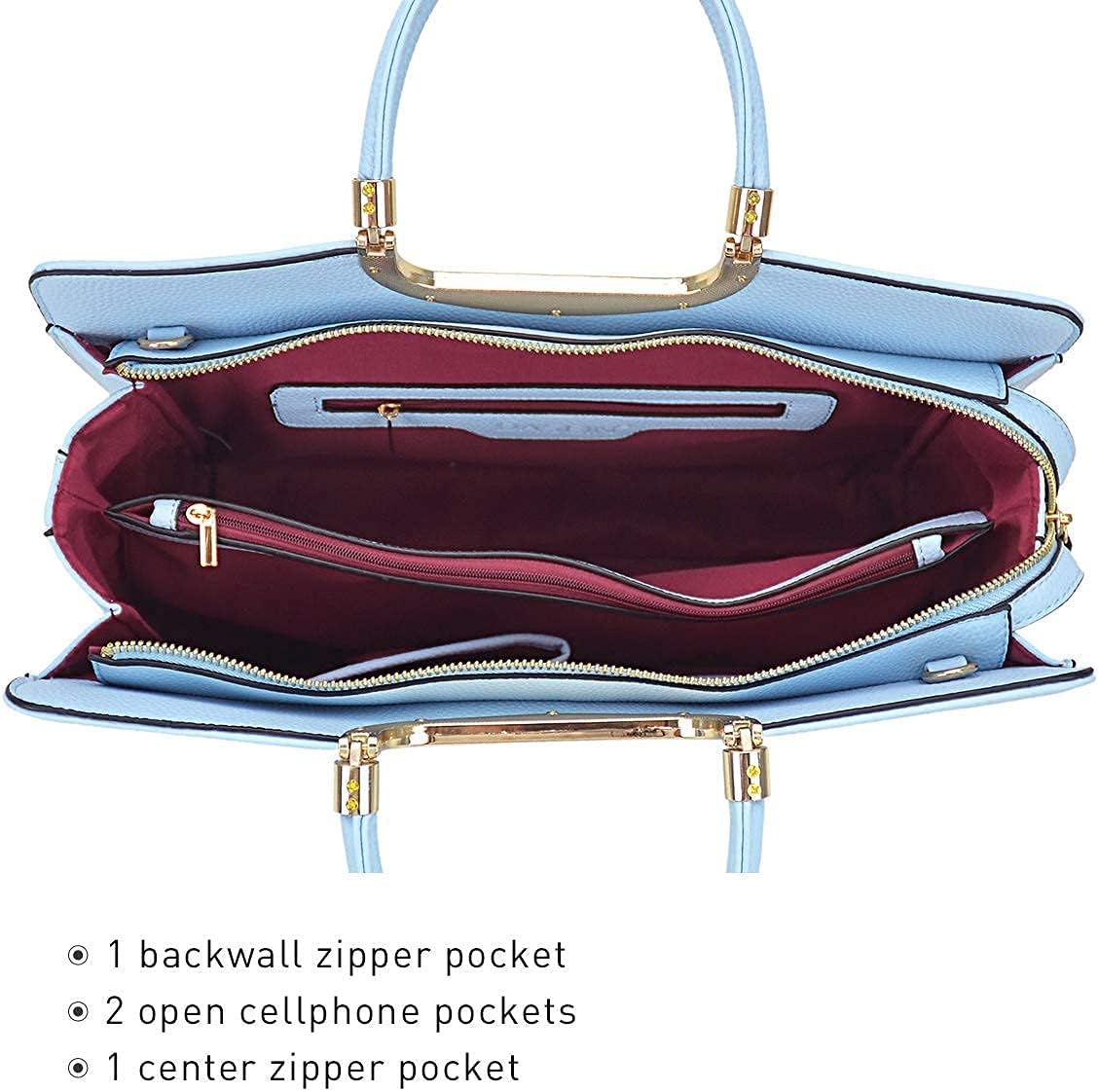 Womens Handbag Top Handle Shoulder Bag Tote Satchel Purse Work Bag with Matching Wallet - Image 5