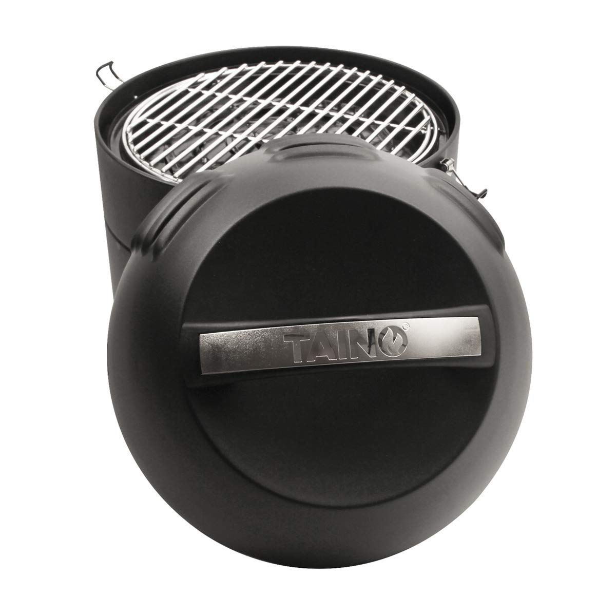 TAINO Compacte tafelgrill, gasgrill, roestvrijstalen brander, barbecue om mee te nemen, grijs