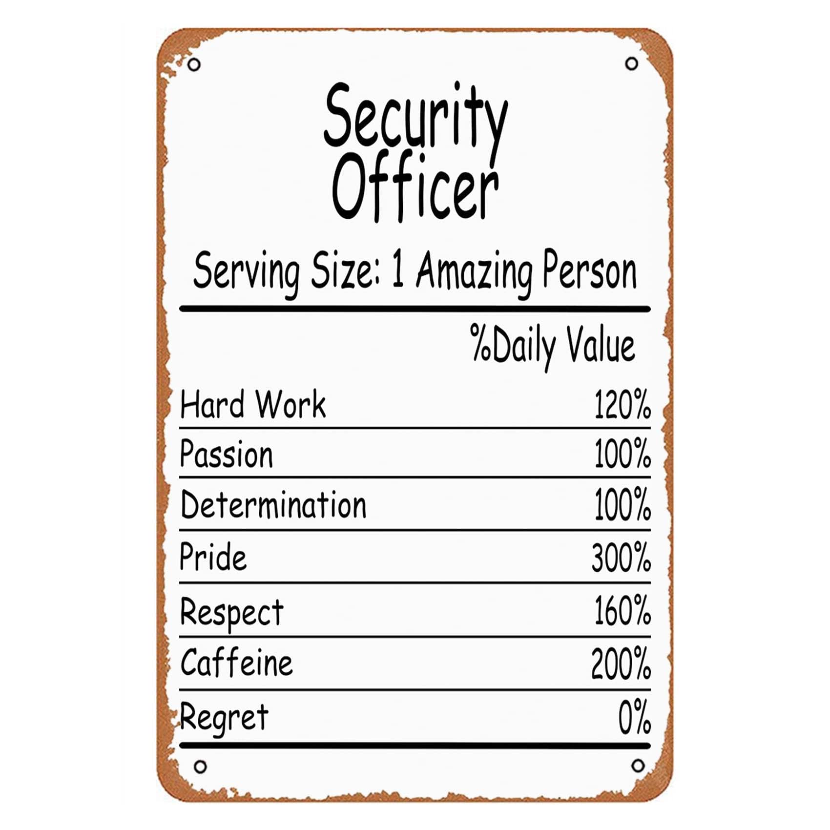 Kwqdozf As Pic Security Officer Amazing Person Daily Value Sign Wall Decor Art Poster Vint
