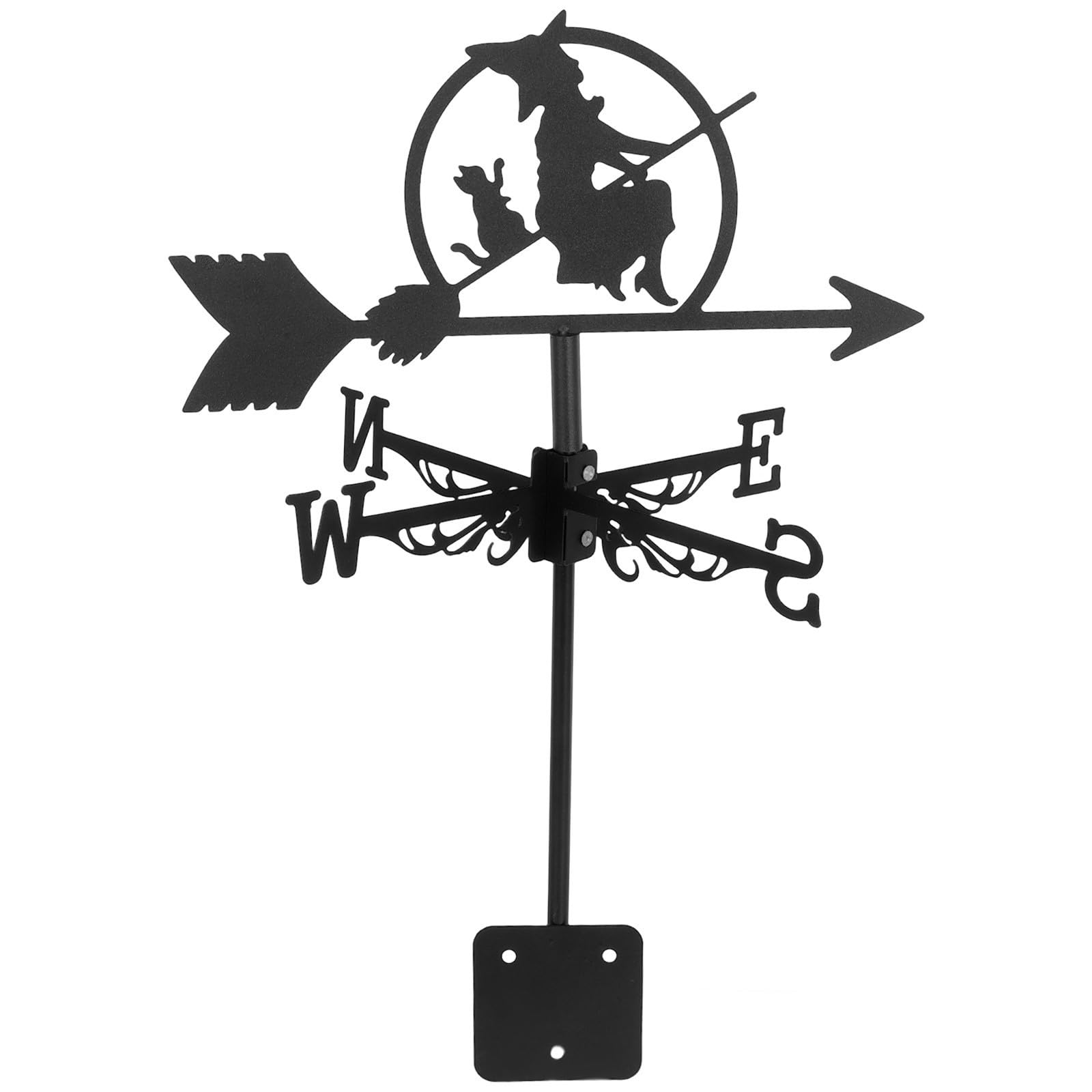 Veleta de jardín de hierro negro retro HOMSFOU para tejados de granjas y azoteas