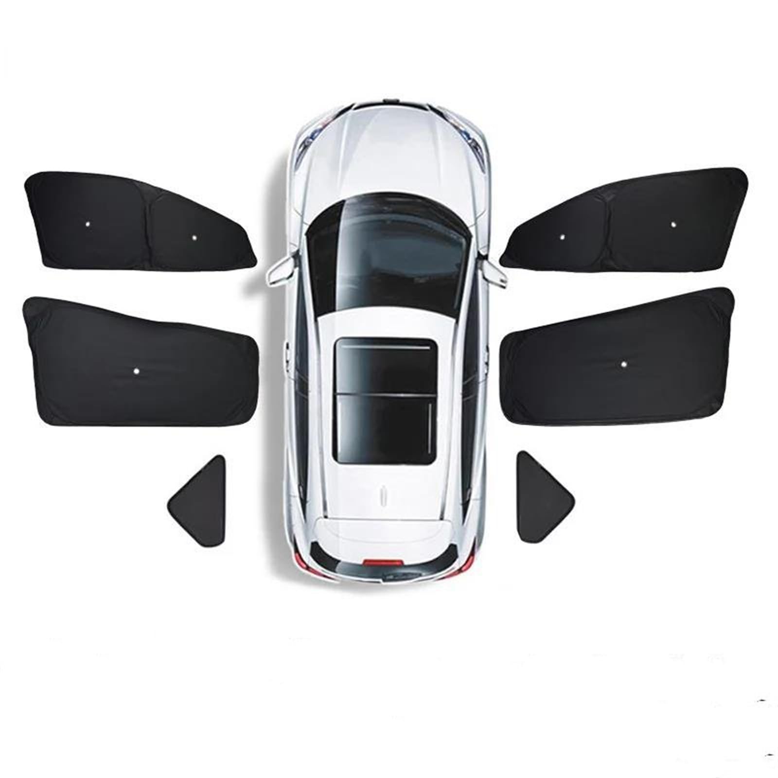 Coche Delantera Parasol Parasol para Ventana Lateral De Coche para Tesla para Model Y 2024 con Ventosas Parabrisas Delantero Trasero Sin Marco(6PCS)