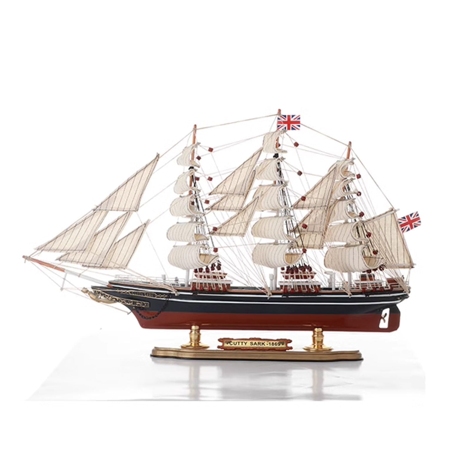 YLME Maqueta De Velero De Madera De 52 Cm Maqueta De Velero De Madera Maciza De Estilo Mediterráneo Adornos Creativos Hechos A Mano De Madera Maciza Adornos Decorativos para El Hogar,Cutty Sark