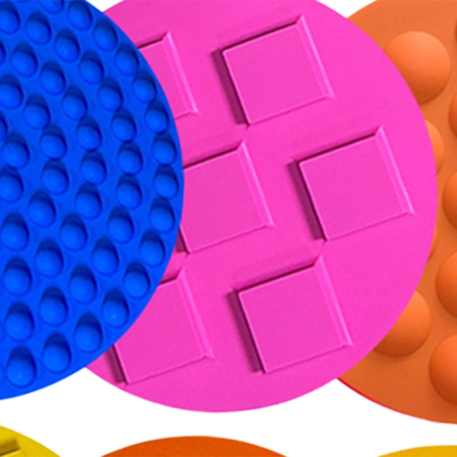Confezione da 10 Cerchi E Tappetini Sensoriali per Bambini, Dischi in Silicone per attività di Apprendimento, Borsa Inglese