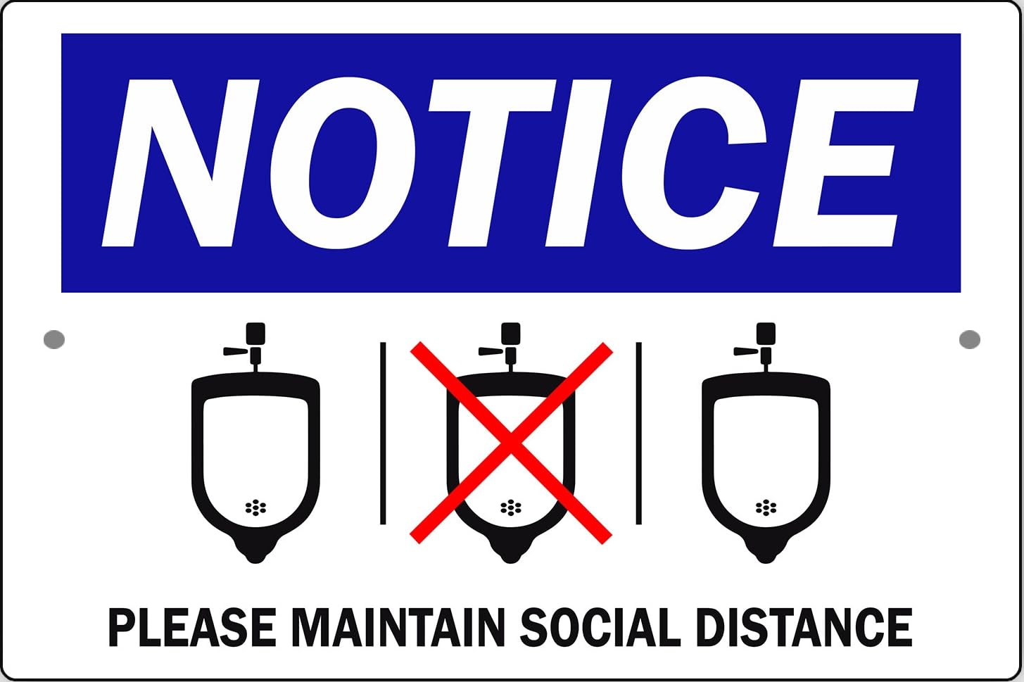 Notice Please Maintain Social Distance Safety Protection Metal Sign
