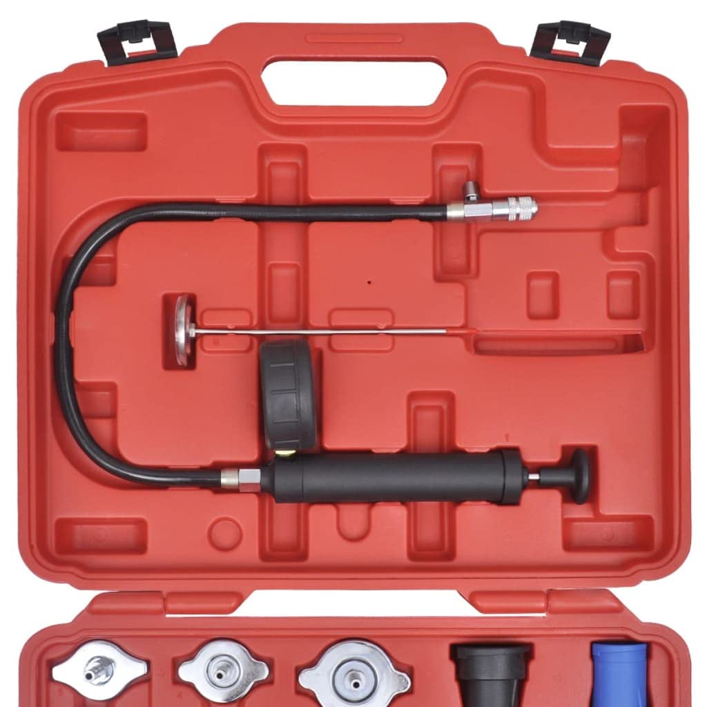 Set di 18 tester di pressione per radiatori con manometro, adattatore in acciaio cromato e alluminio anodizzato, universale per riparazione e manutenzione del sistema di raffreddamento