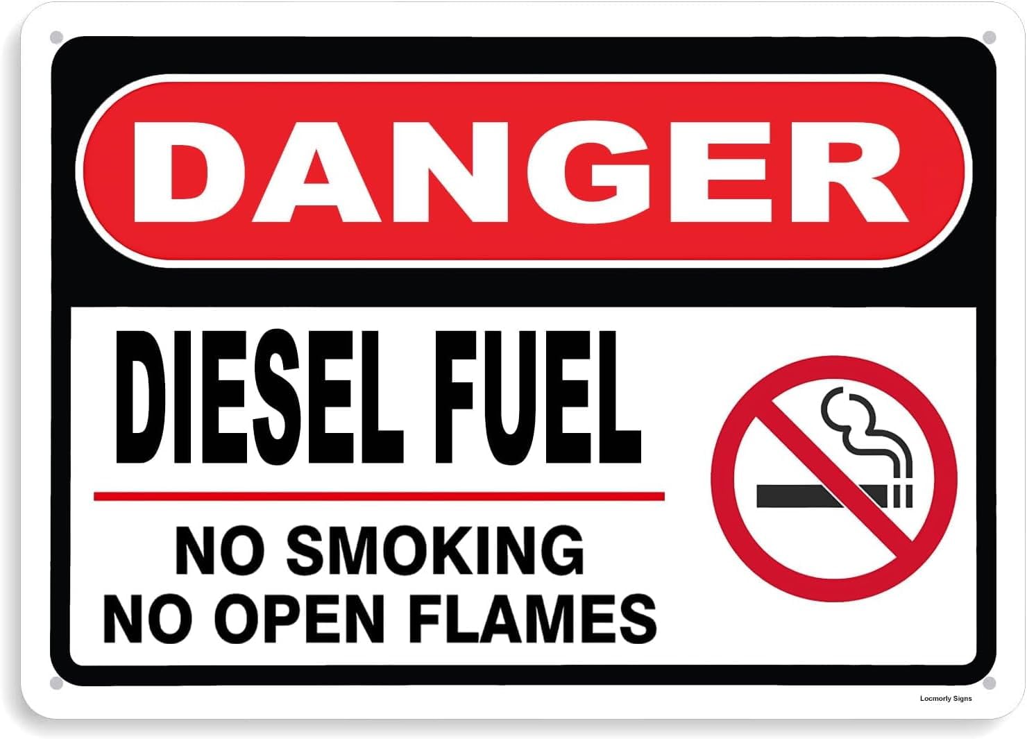 (2-Pack) Metal Tin Sign Danger Diesel Fuel No Smoking No Open Flames Sign, 8x12 Inch, Sign