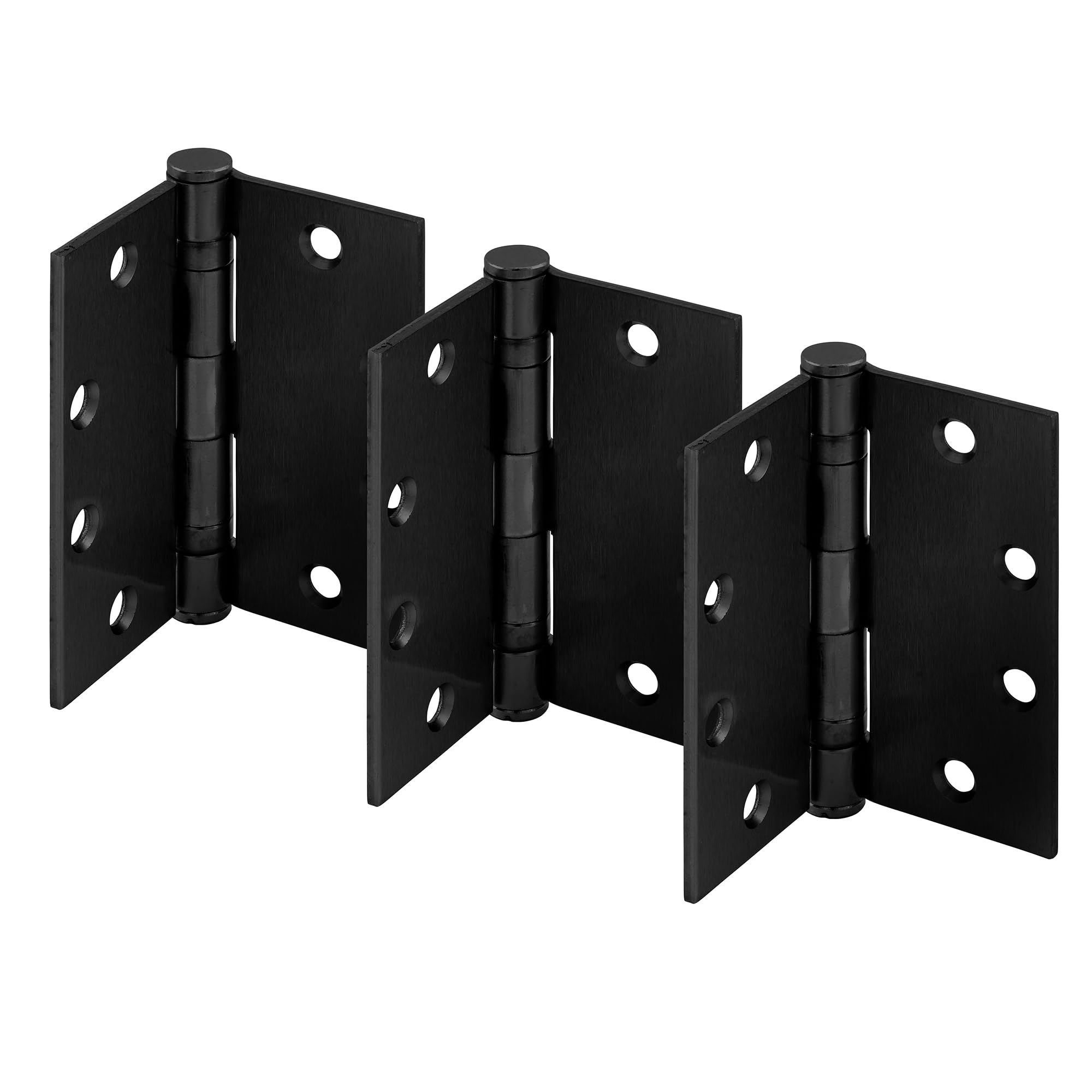 Charnière de porte à roulement en acier noir mat avec coins carrés