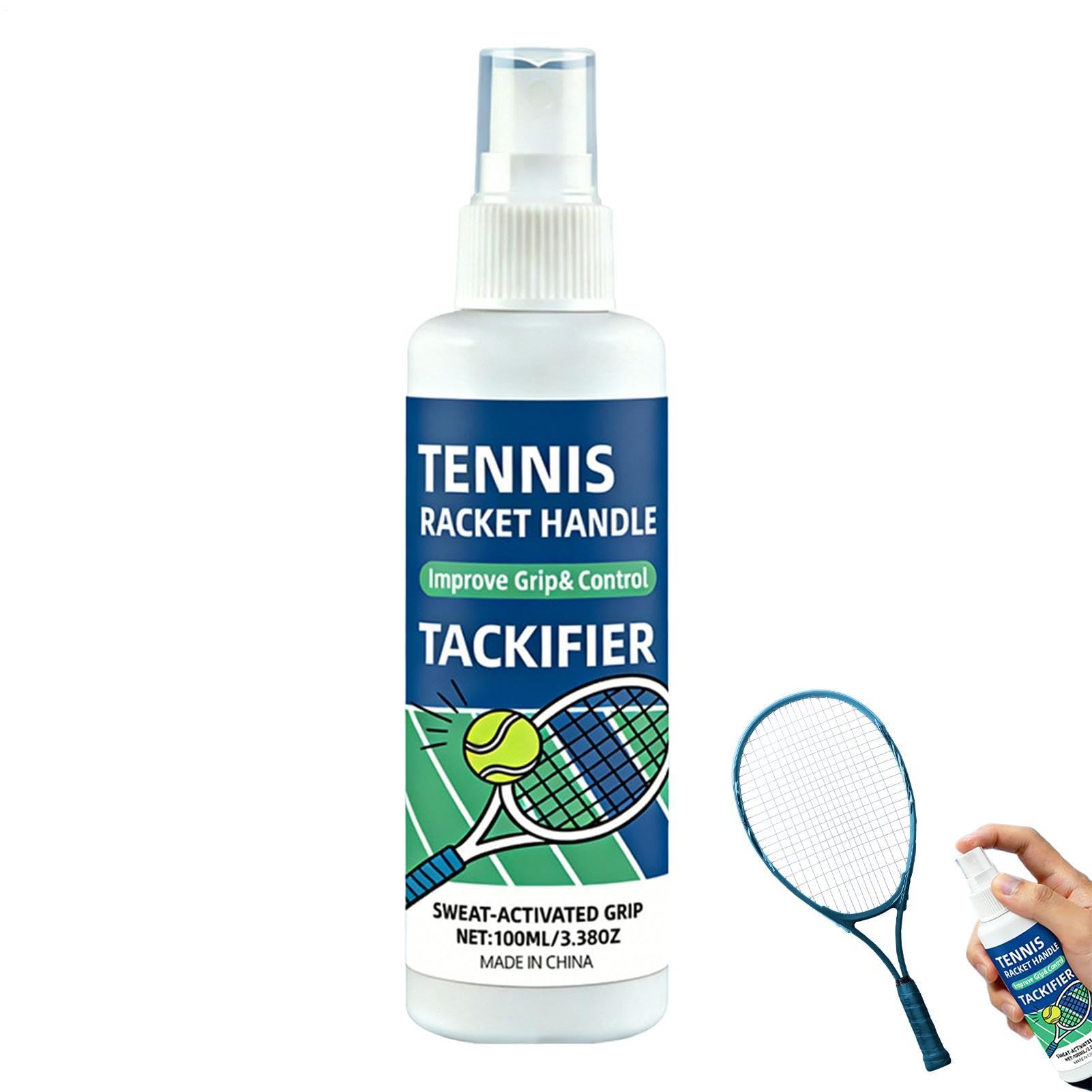 Adhesive Rosin Spray For Tennis, 100 ML Tennis Racket Anti-Slip Grip Enhancer For Sweaty Hands, For Badminton Baseball Golf Fitness