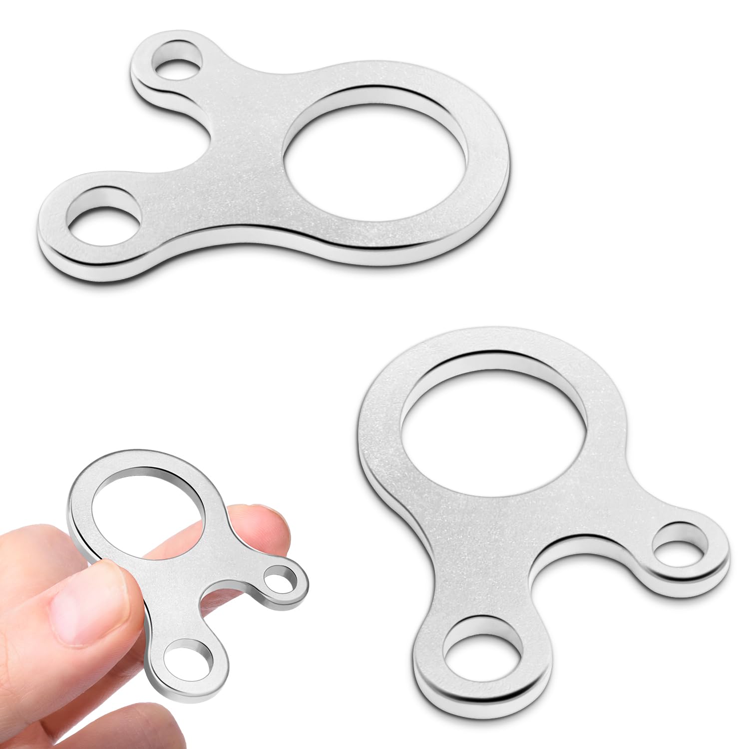 CooBigo 10pcs Rope Guyline Tensioner for Tent, Silver