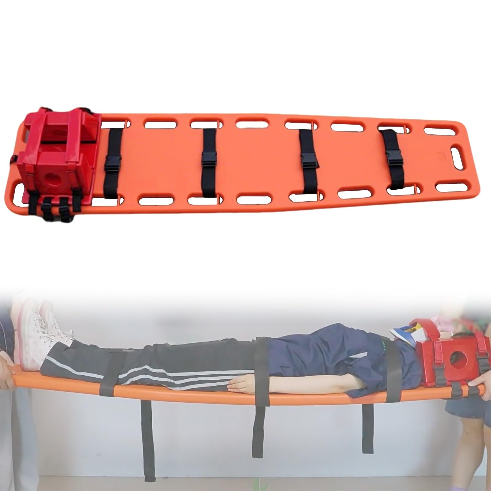 JYHHCYS Spine Board Stretcher Backboard for Patient, Orange Rescue Spine Boards Easy to Hold & Carry, Portable Swimming Pool Life-Saving Board for Drowning Swimmers
