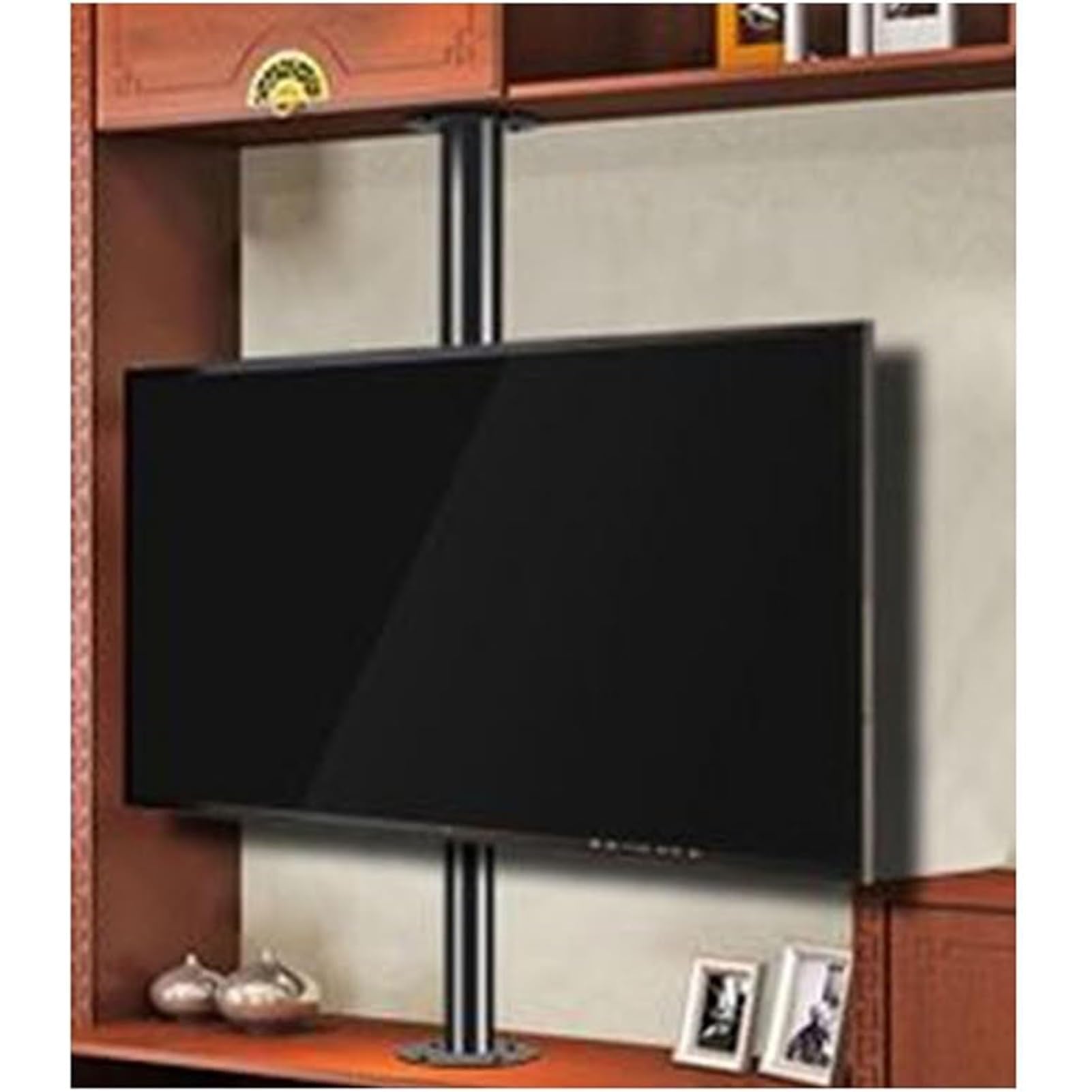 QICBYING LCD TV 360 Degree Frame Floor Stand - Adjustable Tilt Swivel TV Ceiling Mount, Partition Wall Rotating Rack Rotating TVs Cabinet Base, Fits 32-75inch LED Screen Display(1700-2050mm)