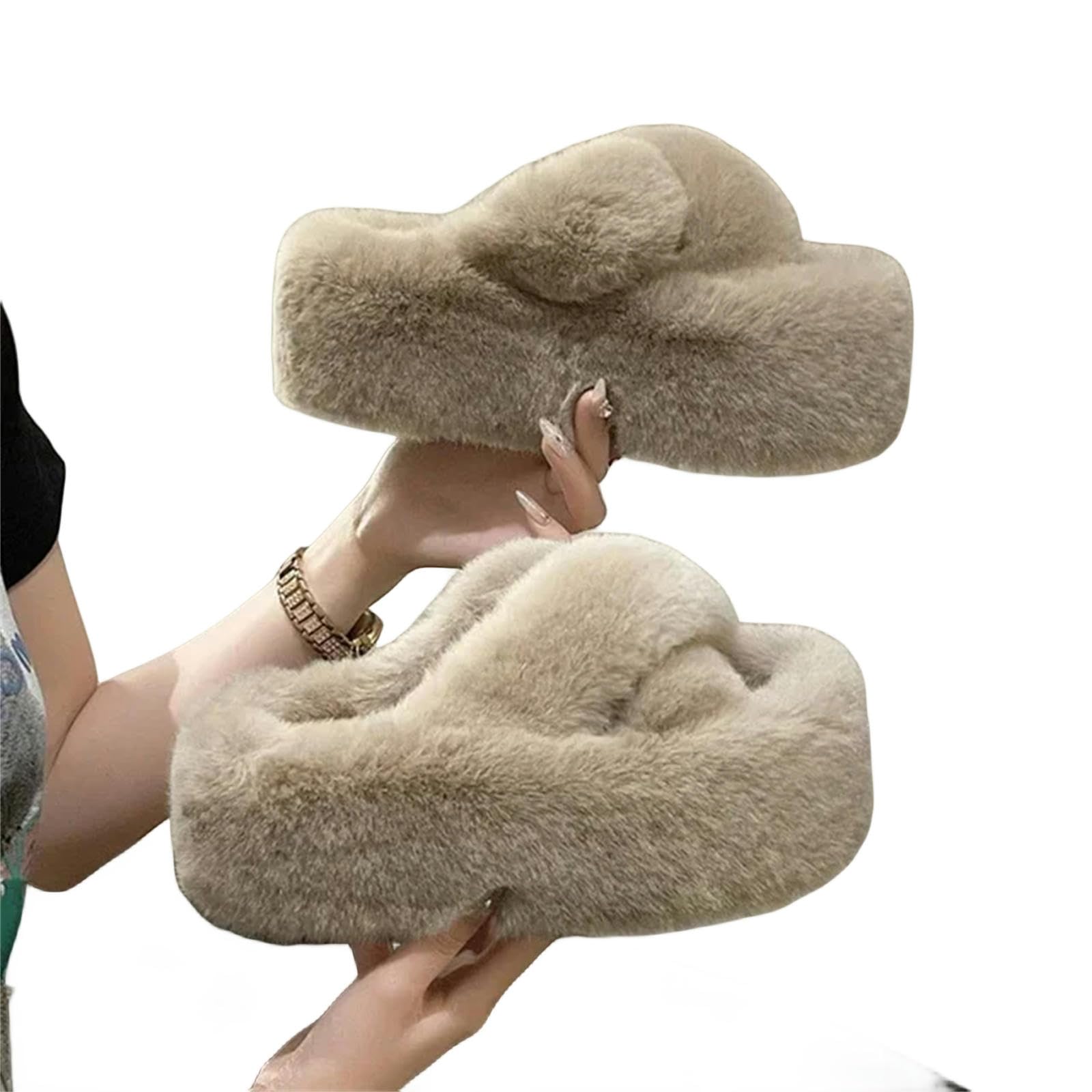 Pantofole Donna Invernali Donna Pelosa Signore Finta Pelliccia Di Lusso Fluffy Pantofola