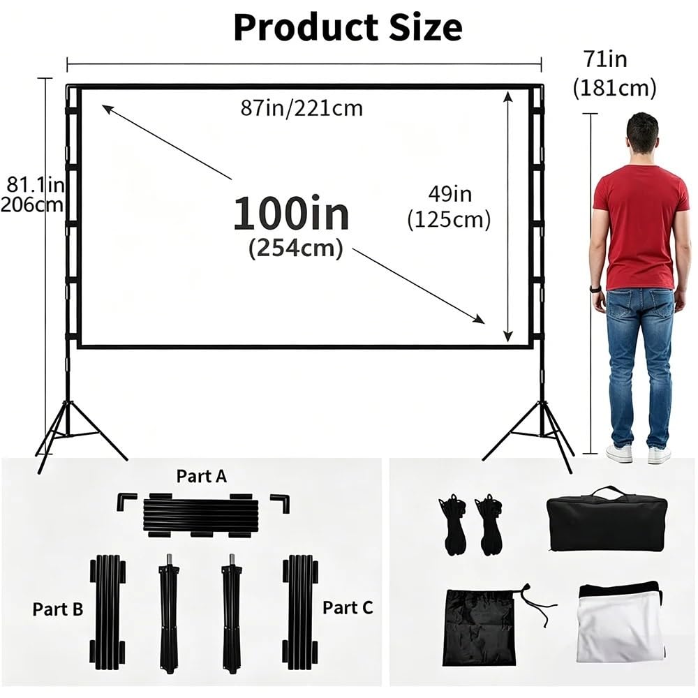 Toile Projection Écran de Projection épais Portable