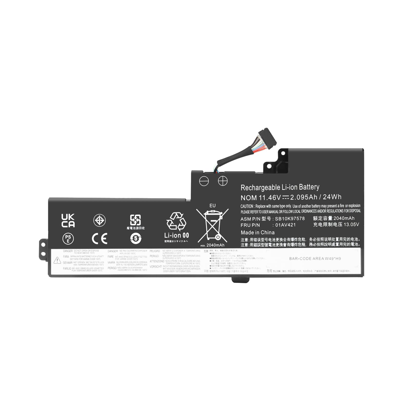 01AV420 01AV421 Batteria per Lenovo ThinkPad T480 T470 A475 A485 TP25 Series Notebook 01AV419 01AV489 SB10K97576 SB10K97577 SB10K97578 11.4V 24Wh