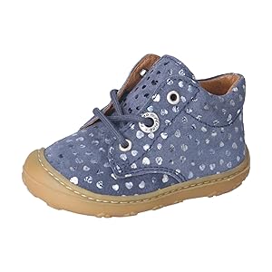 RICOSTA Baby Mädchen Stiefel DOTS,Kinder Lauflernschuhe,WMS:Mittel,lose Einlage,schnürstiefel,Booties,Leder,pop (330),21 EU