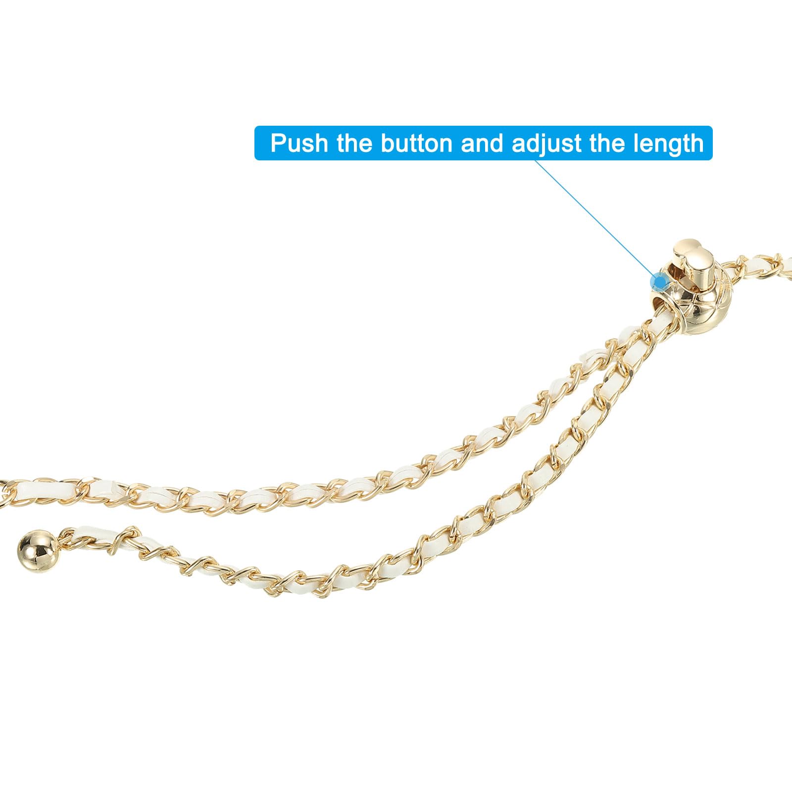 PATIKIL 47 Inch Purse Chain Strap, Leather Metal Chain Strap