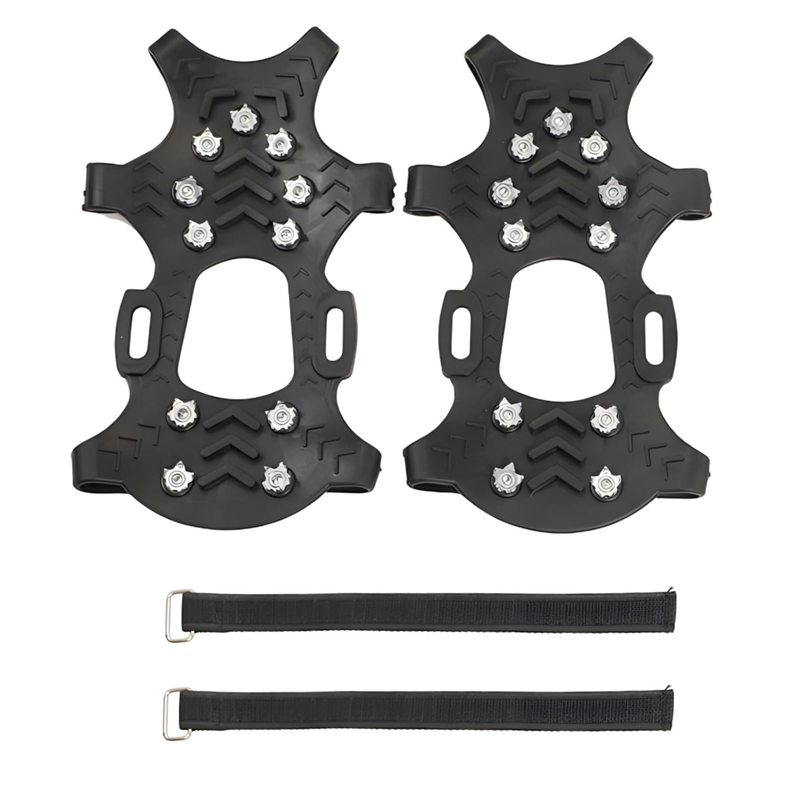 LUMINFLY Ice Cleats Crampons with 11 Teeth, Anti-Slip Traction Spikes for Winter Boots, Snow Grippers for Hiking, Walking, and Outdoor Climbing Gear