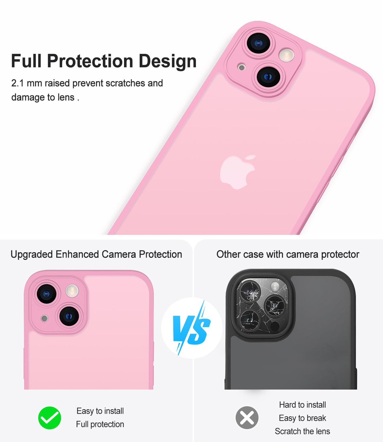 Mootobo for iPhone 13 Case 6.1-Inch, Matte Shockproof Bumper Phone Cover - Image 4