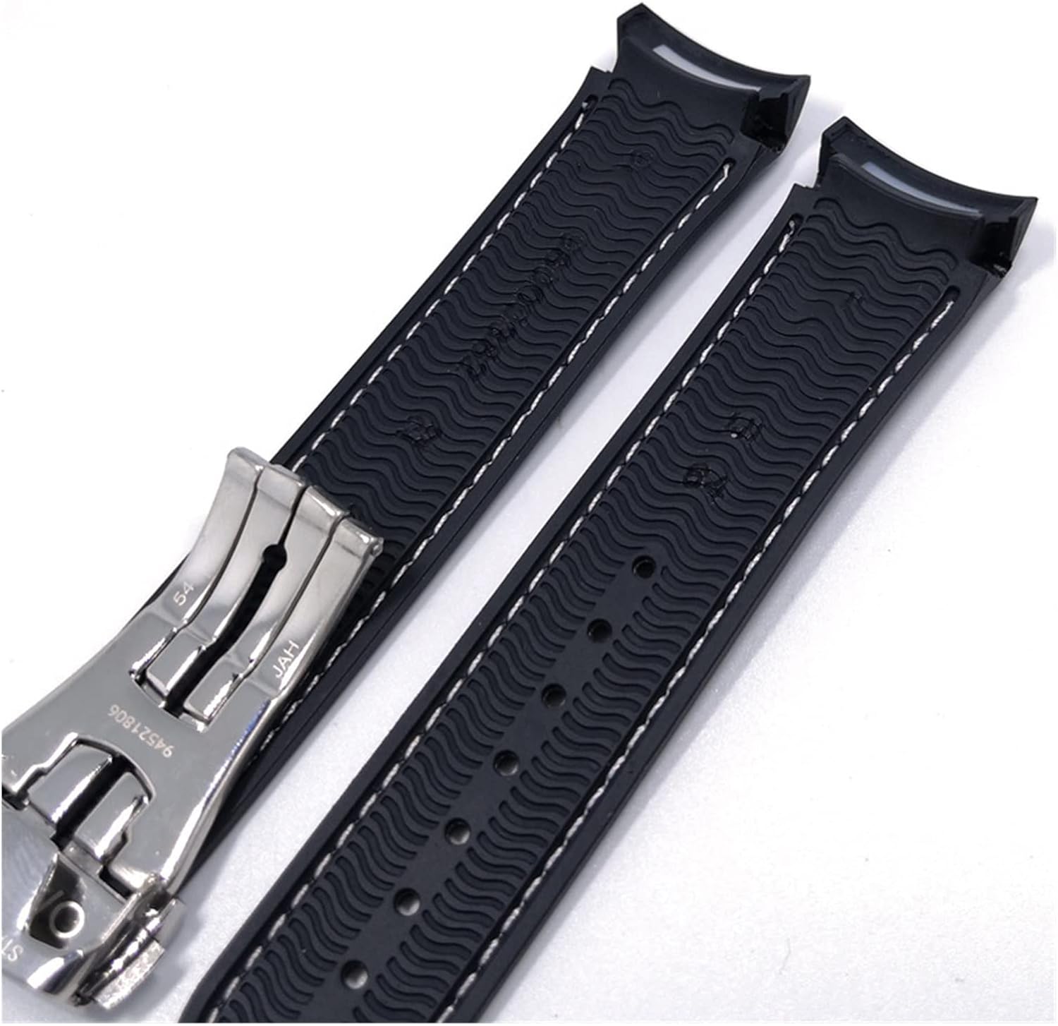 FRSWEQY Cinturino In Silicone Curvo In Gomma For 20mm 22mm Adatto For Omega Adatto For Tissot Adatto For Casio Adatto For Huawei Adatto For Samsung Uomo Sport Impermeabile Ricambio(3,20mm - Foto 13