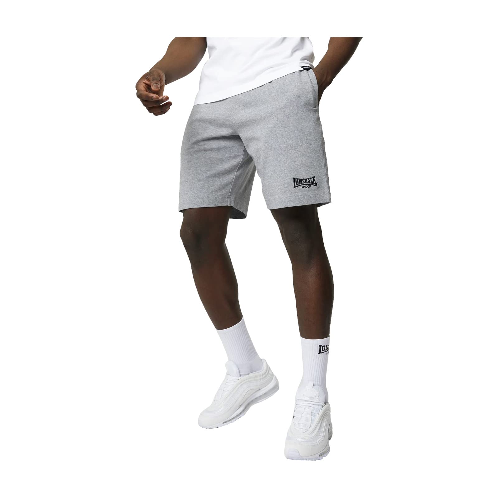 Lonsdale Mens Jersey Lounge Shorts Bottoms Light Heather S