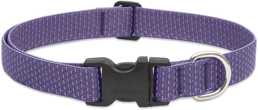 Eco by Lupine Recycled Fibre Adjustable Collar for Large Dogs, Lilac, 16 to 28 inch Length x 1 inch Width