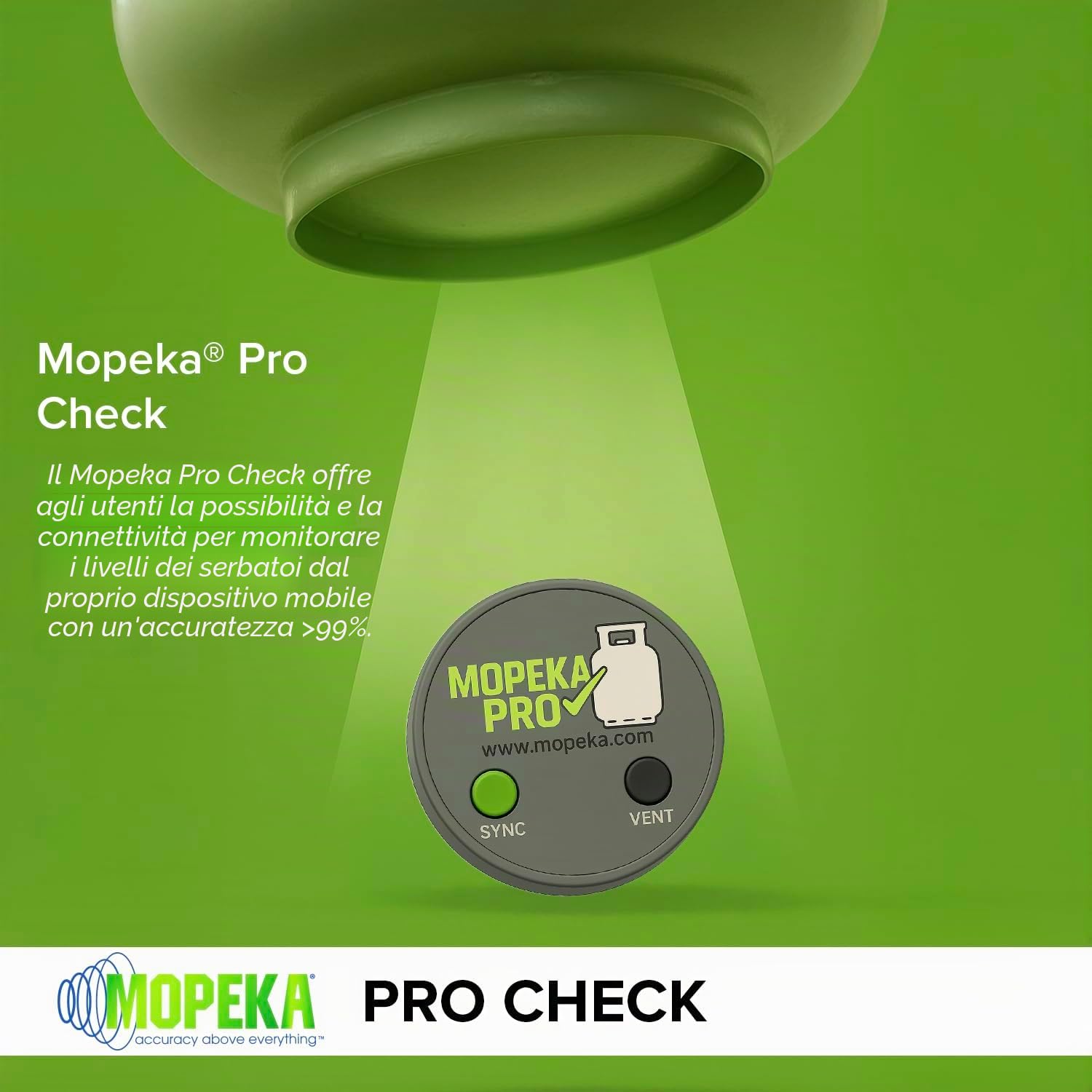 Mopeka Pro Check Sensor – Sensore magnetico wireless per serbatoio propano – Indicatore di livello manometro pressione elettronico per serbatoio gas propano per griglia BBQ – Indicatore livello